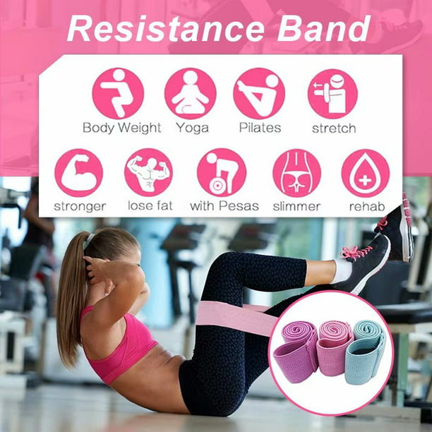No Slip Tones Glutes Resistance Bands for Legs & Butt Thighs & Hips Rigor Gear WODSuperStore Skinny Fabric Booty Bands Mini Resistance Loops Roll or Twist 